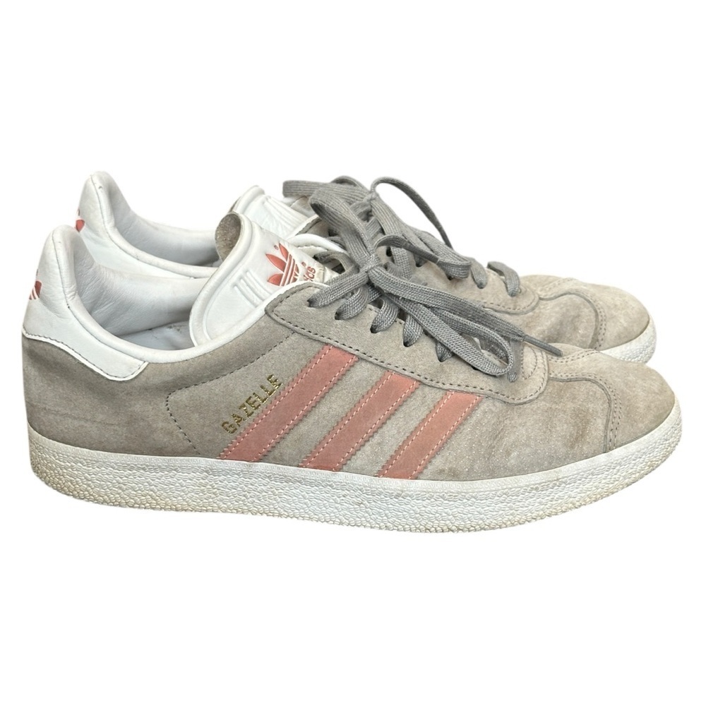 adidas Gazelle Women’s Sneakers Gray with Pink Stripes